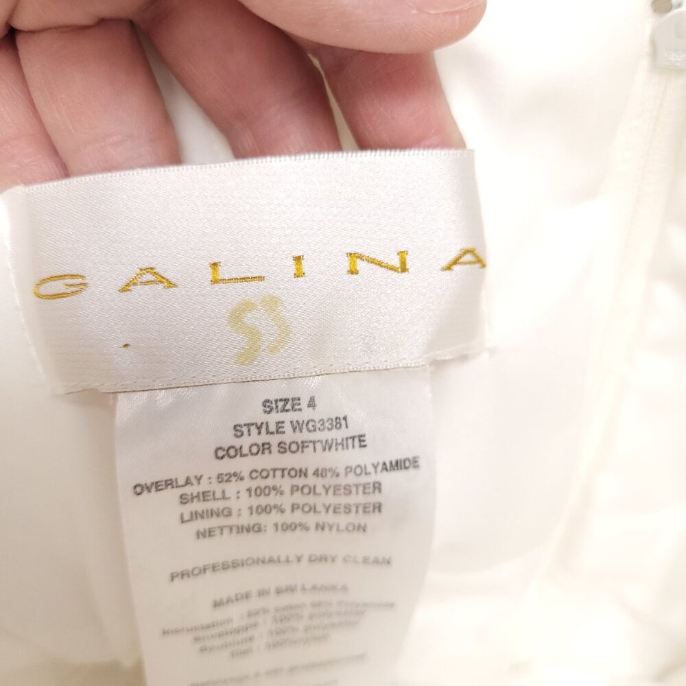 Galina Wedding Bridal Gowns Dress Strapless Size 4 - Picture 9 of 10